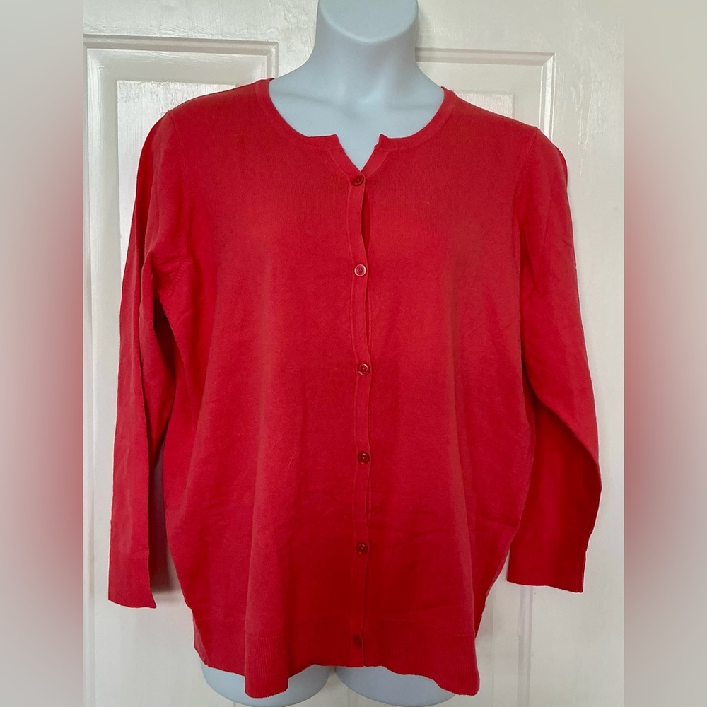 NWOT Liz Claiborne Coral Cardigan 2X